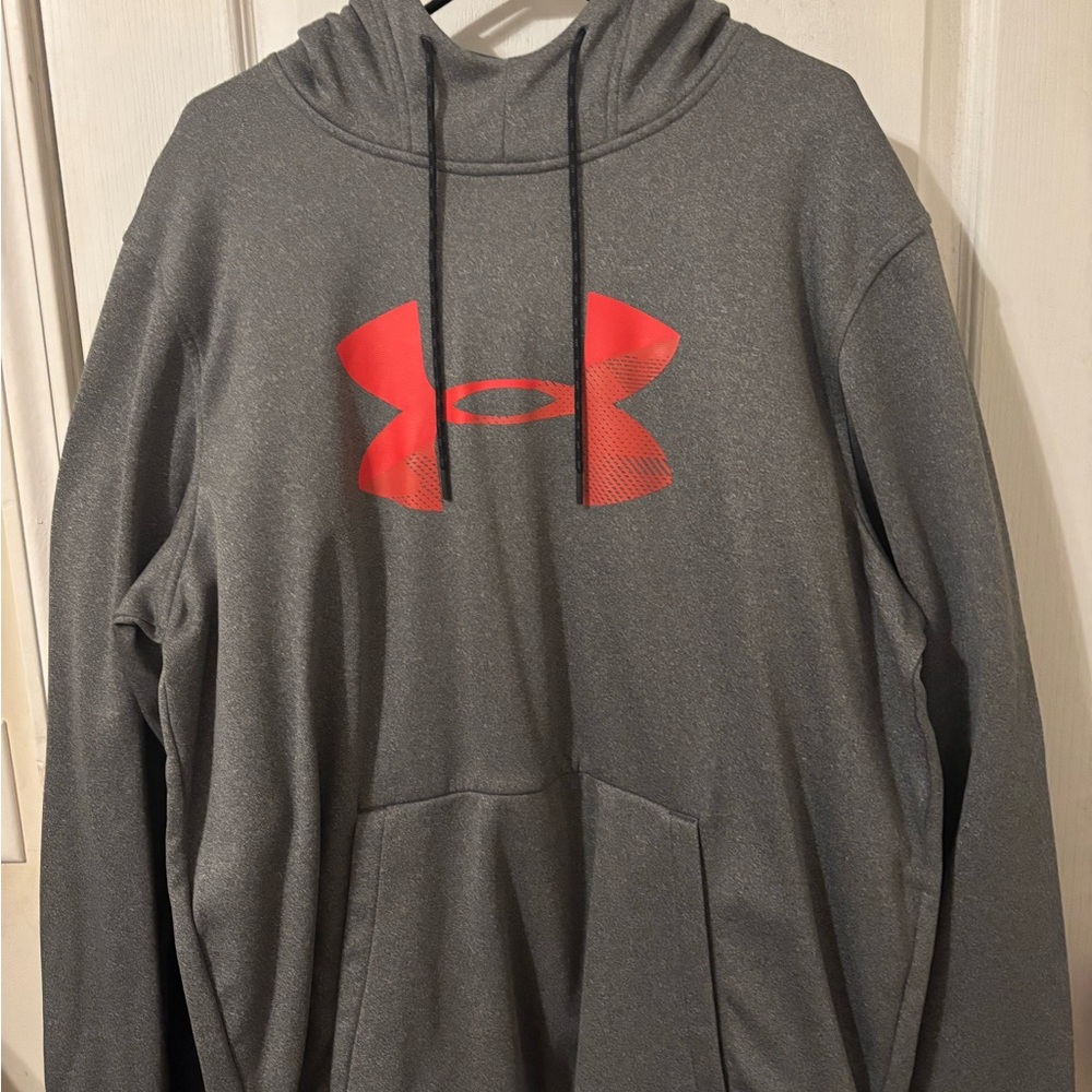 Under Armour Men's Gray Sweater with Red Logo